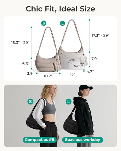 Image of BAGSMART Crossbody Purses for Women with Adjustable Strap Small Puffer bag | Hobo Bags, Compact Cross Body Bag Fluffy Shoulder Handbags Puffy Pouch