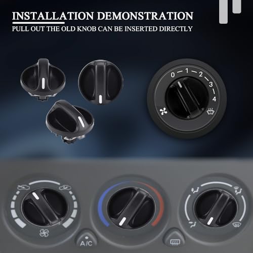 Middrivr QP3153 3Pc A/C Control Knobs, Car Ac Switch, Temperature Control Switch, Heater Control Knob, Air Conditioner Climate Control Knobs Replaces Oe 55905-0C010 thumb #4