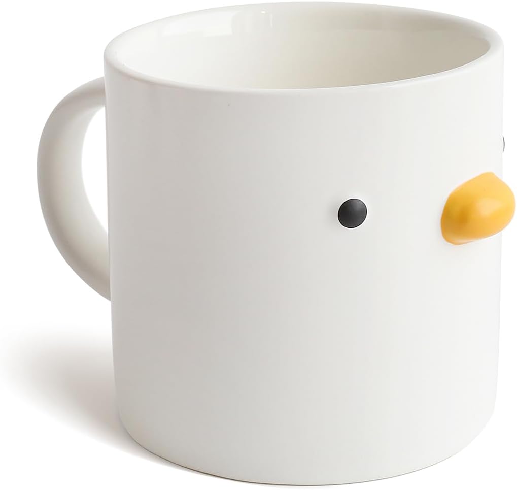 PURROOM Cute Duck Coffee Mug, Handmade Glaze Chick Cup, Safety Ceramic Milk Latte Mugs, 14 oz Cute Tea Cup. Best Gifts For Coffee & Mug Collector.
