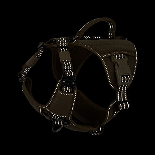 Icefang Gn8 Quick-Moving Tactical Dog Harness With Handle ,Reflective In Training Walking K9 Vest,No-Pull Front Lead ,5-Points Adjustable,Hook And Loop Panels (Small (Pack Of 1), Qd-Brown) #TOP3