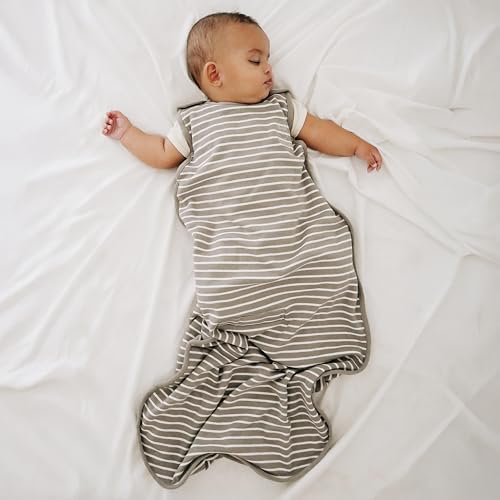 Woolino 4 Season Ultimate Baby Sleep Sack – Merino Wool & Organic Cotton Baby Sleep Bag, Universal Size Wearable Blanket, Adjustable Sleep Sack for Baby 2–24 Months - Earth