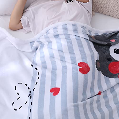 Jurllyshe Bear Plush Blanket Sherpa Fleece Blanket, Soft Warm Fuzzy Throw Blankets Kids Or Adults For Crib Bed Couch Chair Four Seasons Living Room Travel Outdoor (Love Bear) #TOP6