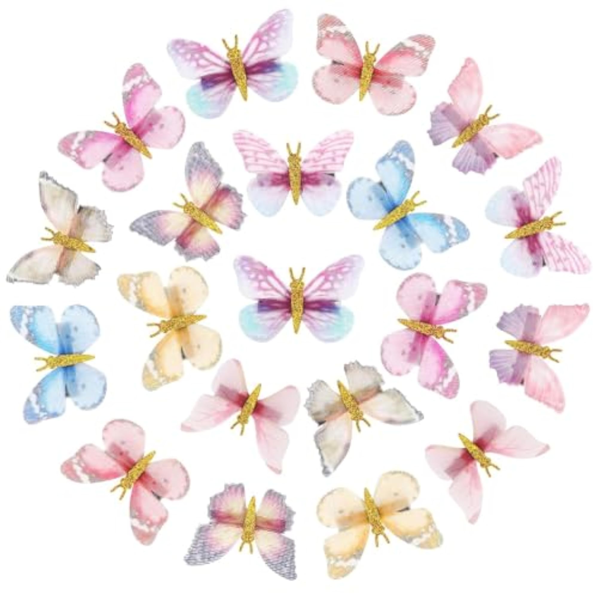 12 Pcs Butterfly Hair Clips for Kids, Glitter Design