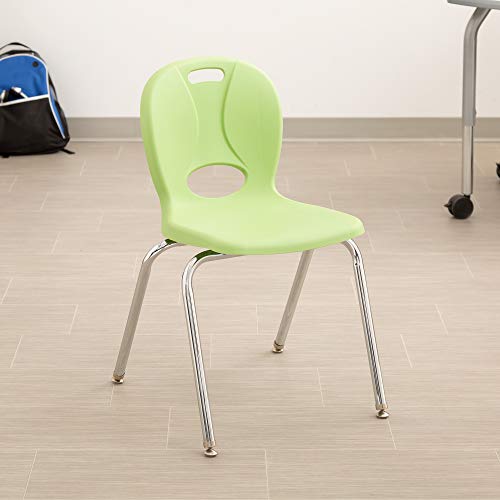 Image of Learniture LNT-118-CSW-GA Learniture Structure Series School Chairs for Classroom, 18 inch Seat Height, Green Apple, Pack of 4