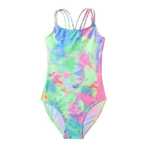 Kids One Piece Swimsuit Girls 7-14Years Cute Beach Summer Crossback Bathing Suit Back Criss Cross Swimwear