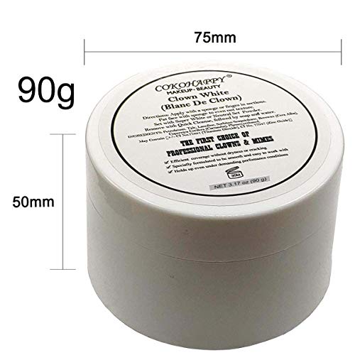 COKOHAPPY Clown White Makeup Professional Face Paint - Pretend Costume and Dress Up Makeup (3.17oz)