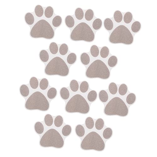 CONGARTENO 10 Piezas Parche Decorativo Anti-Slip Etiqueta engomada' Dibujos Animados Piso Patinar Marrón No Suministros de baño Adhesivo Antideslizante para baño. mañana Grey