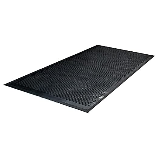 Guardian Clean Step Scraper Outdoor Floor Mat, Natural Rubber, 3'x5', Black, Ideal for any outside entryway, Scrapes Shoes Clean of Dirt and Grime