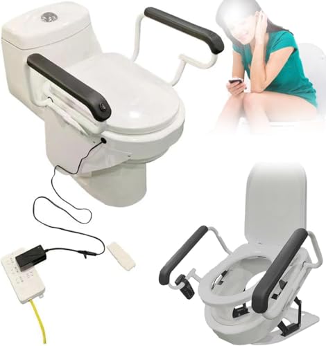 Asiento eléctrico elevador para inodoro, asiento elevador ajustable con función de secado y control remoto, carga máxima 150 kg miniatura 1