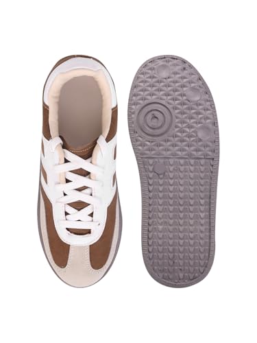 Image of Shoetopia Women's Casual Sneakers || Lace-Up Low-Top Shoes with Cushioned Sole || Trendy Daily Footwear Walking Shoes