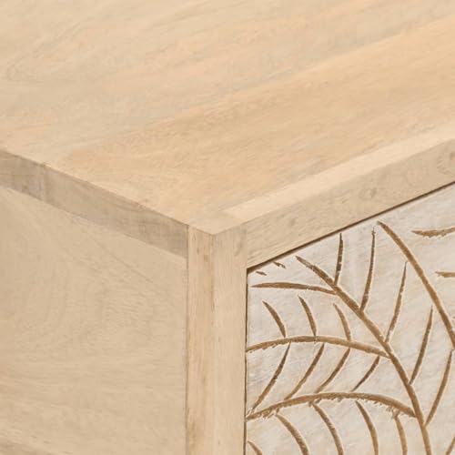 Mesa consola de madera maciza de mango con estructura industrial estable 8
