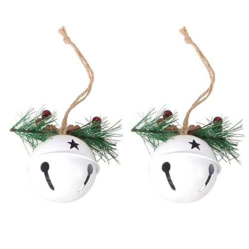 PRETYZOOM 2Pcs Iron Bell Christmas Tree Ornaments Unique Jewelry Accessories for Holiday Decor for Hanging Trees Doors More Present for Friends and Family