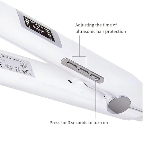 Plancha de cabello ultrasonica con pantalla LCD blanca miniatura 2