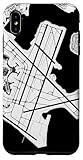 KBOS Boston Logan International Airport B&W Airport Map Case for iPhone Xs Max