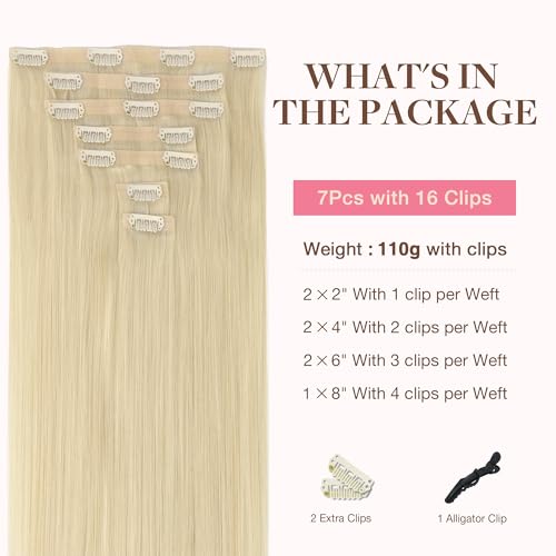 Image of GOO GOO Seamless Clip in Hair Extensions Real Human Hair Remy Extensions