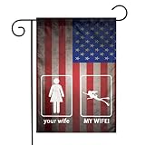 358 Drapeau De Jardin 45x30cm Double Face Drapeaux Décoratifs D'Extérieur Votre Femme - Ma Femme Plongée sous-Marine Drapeaux Saisonniers Lavable Drapeau Au Vent Décoratifs pour Cadeau Fête