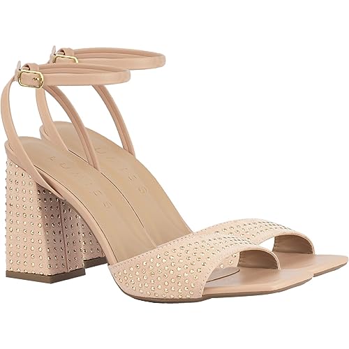 Sandália Salto Alto Bloco Hotfix Moda Confortavel Plataforma nude37