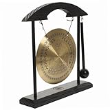 SECFOU ゴング飾り 新築祝い デスクの装飾品 金の装飾 家 レトロな時計 ユニークなゴングクラフト 合金ゴングの装飾 デスクト ゴング装飾 ユニークなゴング装飾 デスクト の装飾 木