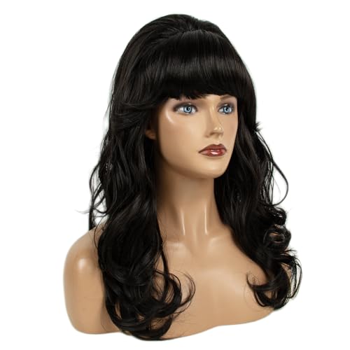Image of H&Bwig 60s Retro Beehive Wigs for Women 70s Classic Style Cosplay Wig (long-Black)