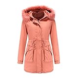 Damen Sommerjacke Langarm Kapuzen Casual Outwear Jacken Mode Lässig Winter Solide Kapuze Kordelzug Taille Reißverschluss Gepolsterte Mantelbluse &J1454
