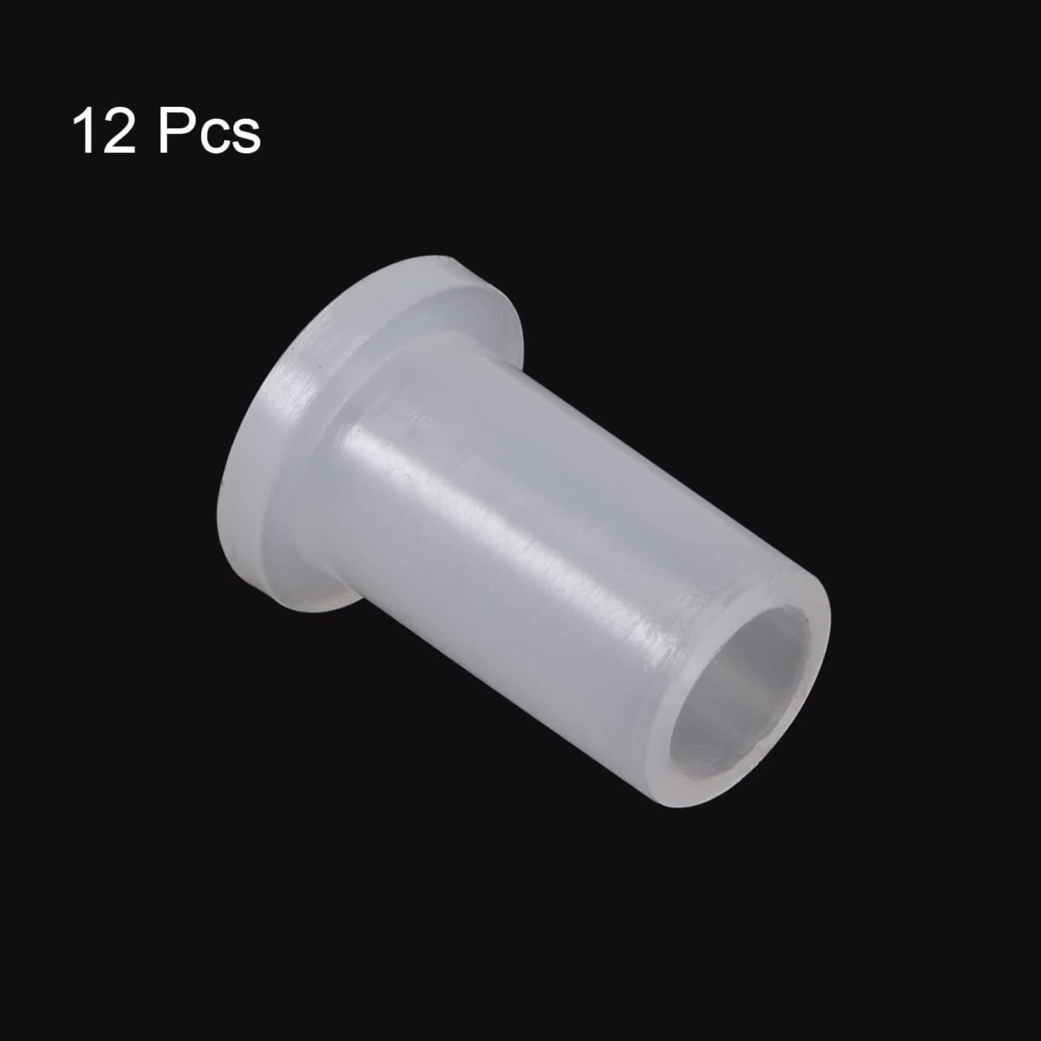 Nylon Flanged Sleeve Bearings, 5mm Bore 7.2mm OD 13.5mm Length Plastic Bushings for Shaft, 12PCS White