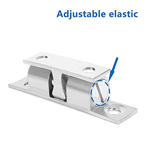 GZGXKJ 6 Stück Messing Doppelkugelschnäpper Kugelschnäpper Möbelschnäpper für Küche Schranktüren Schränke Zuhause Möbel Türverschluß Halte Verschluss,Silber