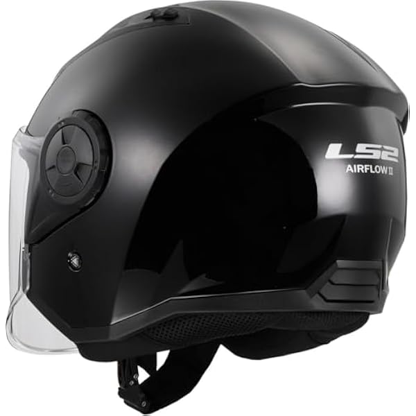 LS2, Мотоциклетный шлем Jet Airflow II, глянцевый черный, XXL