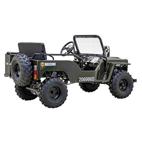 Massimo Motor Mini 125 Go Kart 125cc 2WD, 9HP 3-Speed Semi-Automatic Transmission with Reverse Go Cart, Gas Powered, Adults, Kids, Green Fully Assembled Ready to Ride