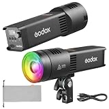 Godox RS100R 100W RGB Full Color LED Video Light 1800K-10000K, batteria integrata, CRI 95+ TLCI 95+, controllo tramite app NFC, adatto per produzione cinematografica e TV, studi e live streaming