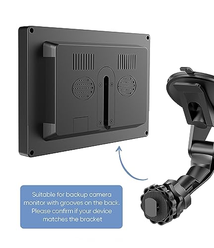 Pixelman Backup Camera Monitor Mount,(7/9 inch) Large Dual Suction Cup Reverse Camera Monitor Mount,Windshield Holder for Rear View Monitor,Car Display Monitor Bracket for RVs,Trucks,Vans