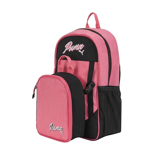 PUMA Combo de lancheira e mochila unissex para crianças, urze rosa mágica, médio, Magic Rose Heather, Medium, Kit de almoço e mochila Colony