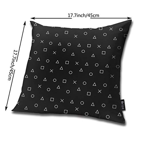 ZFENGYYUAN Black gaming pattern gamer design playstation controller symbols Home Decorative Throw Pillow Case Cushion Cover for Gift Home Couch Bed Car 18" x18" - Image 4