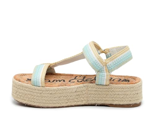Image of Sam Edelman Womens Artica Woven Gladiator Platform Sandals Blue 8.5 Medium (B,M)