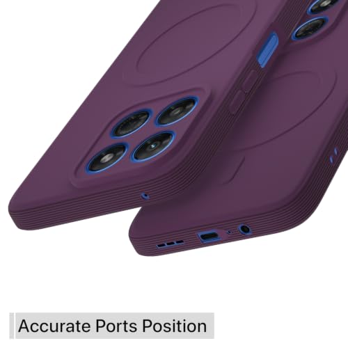 Image of Outlouders Back Cover for Motorola Moto G37 Power 5G | Soft Matte Silicone | Slim Fit | Magnetic-Safe Logo Design (Magnetic-Safe Not Compatible) | Shockproof | Camera Protection Bumper Case (Purple)