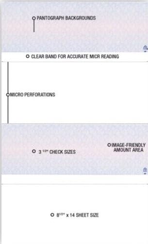Legal Size Blank Laser Check Stock, 5000 Checks, 2 per Page (2500 Sheets)