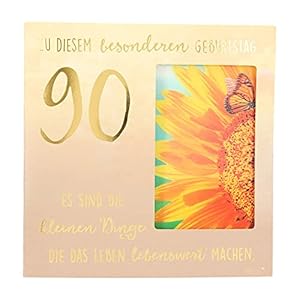 Depesche 11130-013 3D Klapp-Karte mit Musik und Licht, Glückwunsch-Karte zum 90. Geburtstag, ca. 15,5 x 15,5 cm groß…