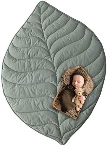 VARIPOWDER Baby Play Mat,56.3x42.1inch Cotton Crawling Cushion, Kids Room Rug Floor Gym,Soft Washable Non-Slip Room Decor Floor Rug, Activity Floor Carpet,Photo Studio Prop(Green)