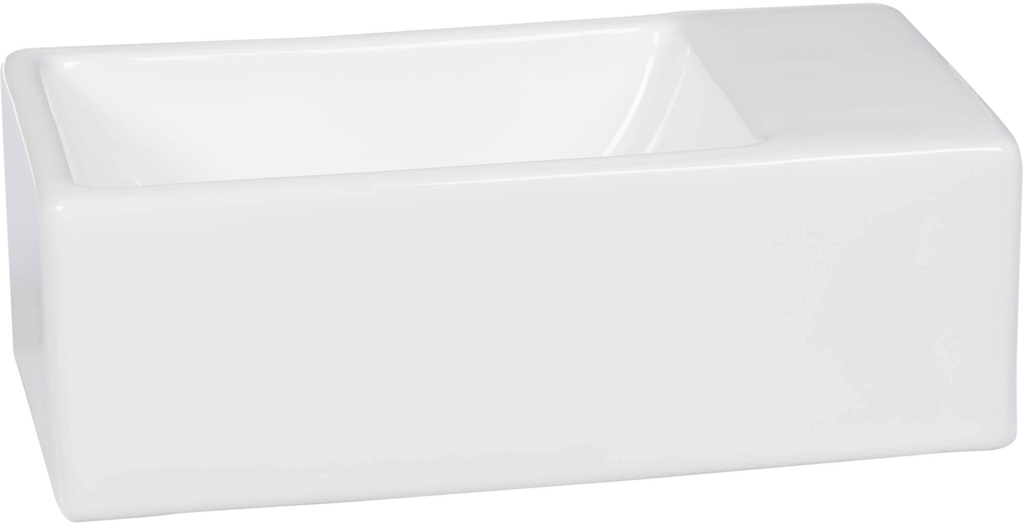 Waschbecken ohne Armaturloch 30,5x18x11 cm - Weiß - Waschbecken für Unterschrank, Waschtisch für Gäste WC
