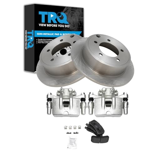 Image of TRQ Rear Brake Pad and Rotor Set Semi Metallic Rotors Calipers | For 2009-2011 Mitsubishi Lancer