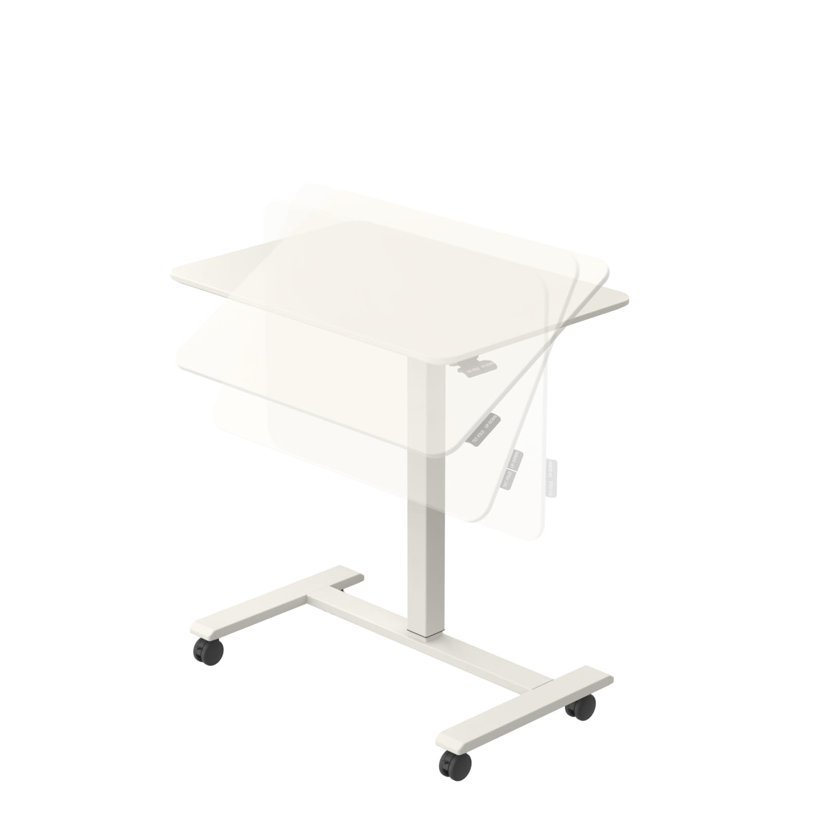 ANYDESK FOLD - Escritorio móvil de pie, portátil con ruedas con bloqueo, escritorio plegable, estaciones de trabajo para computadora, utilizado para el hogar, mesa auxiliar de sofá, mesita de 2