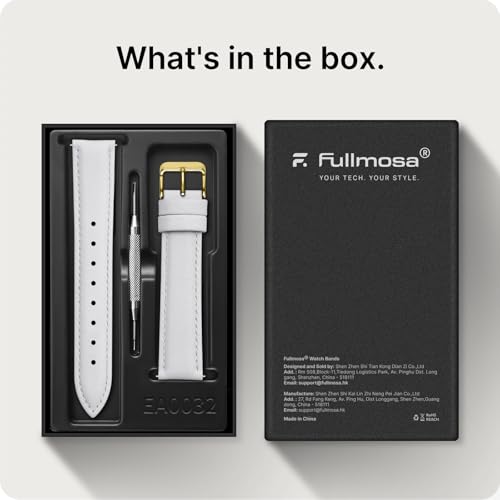 Image of Fullmosa Watch Band, Quick Release Leather Watch Strap Compatible with Samsung Galaxy Garmin for Men Women, Replacement Bands Width 12mm 14mm 16mm 18mm 19mm 20mm 21mm 22mm 24mm