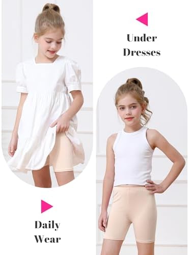 Resinta 6 Pack Girls Bike Shorts Under Dress Dance Cartwheel Shorts for Toddler Kids Summer Clothes Multicolor — view 3