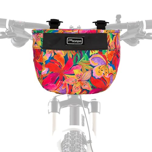 Po Campo Crescent Fahrradkorb – Großer Fahrradkorb – Lenkertasche zum Radfahren – wasserdichter Stoff, bunter Fahrradkorb für Damen, Herren, Kinder (tropische Nacht)