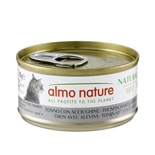 almo nature HFC Natural, alimento húmedo para Gatos – Atún con anchoas – (6 latas de 70 g) 0 g