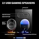 SteelSeries Arena 7 RGB Illuminated 2.1 Gaming Speakers with Powerful Bass, Subwoofer, and Bluetooth - Compatible with PC, PlayStation, Mobile - Black (Renewed) - Image 3