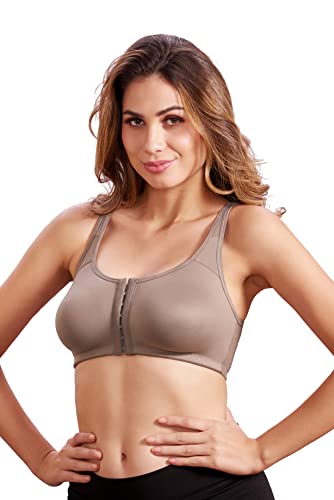 Image of MAROON 922 Women Cotton Brushed Lycra Full Coverage No Bounce, Non-Wired, Non-Padded Front Open Magic Bra with Back Support