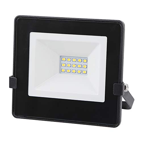 Preisvergleich Produktbild Chestele 10W LED Strahler, IP65 wasserdicht Hartglas wandleuchte, 800LM 4000K Flutlichtstrahler außen für Garten, Garage, Sportplatz,Fabrik & Hotel - Schwarz