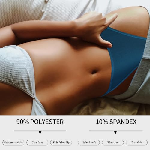 Image of Eiggam Women's Cotton Bikini Panties,High-Cut Full Coverage Stretch Cool Underwear for Women