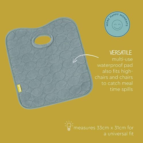 Koo-Di Twin Pack (X2) Oopsie Do Do Baby Car Seat Protector & Pushchair Liner, Wetec Waterproof & Absorbent Seat Pad for Toddler Potty Training, Travel Comfort & Child Mishaps, Rain Cloud - Image 4