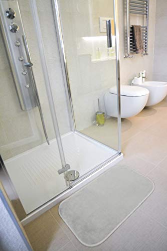 GEMITEX Merino Rug 50 x 80 Blue Ultra Absorbent, Polyester, Light Grey